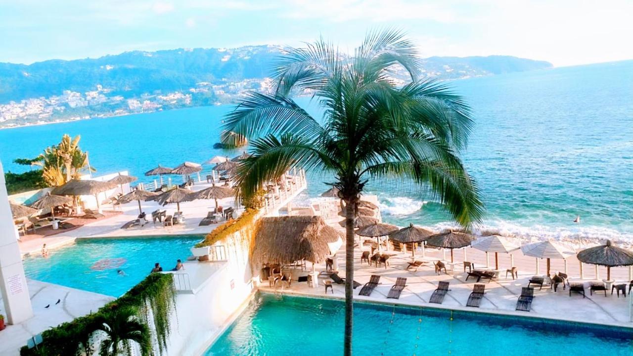 Suite En Torres Gemelas A Pie De Playa 611 Acapulco Bagian luar foto
